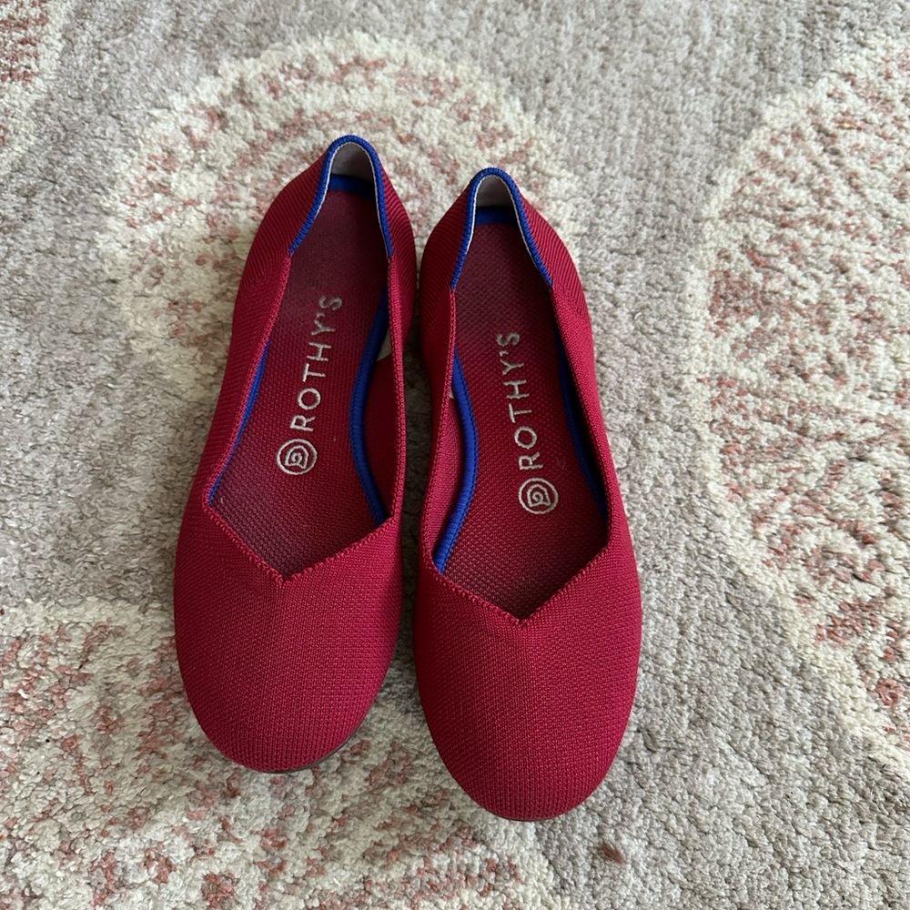 Rothy's Red Flats Comfortable Slip-On
